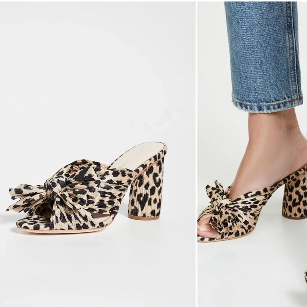 Loeffler Randall Penny Leopard Pleated Heel - Picture 2 of 8